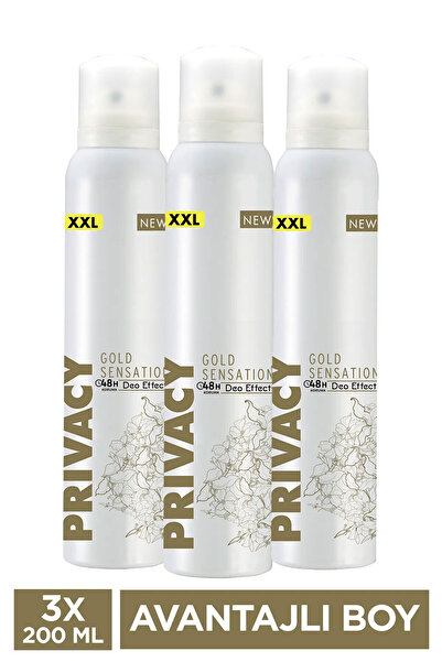 Privacy Gold Women Kadın Deodorant 3x200 Ml