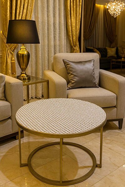 Rona Home Husă rotundă pentru masă de cafea din PVC, care poate fi șters – albă, modernă, cu model din dantelă, de înaltă calitate