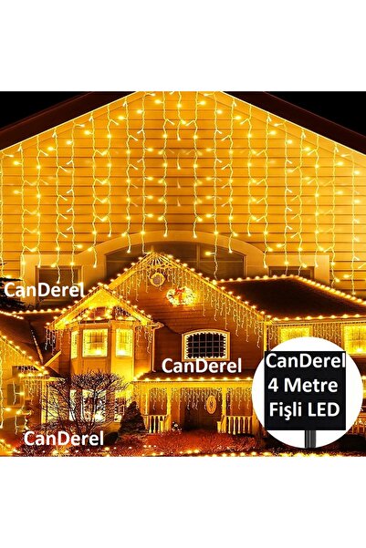 TeknoClass 8 Fonksiyonlu Perde Led Işık 4 Metre Genişlik 50x60x70 Saçak Gün I...