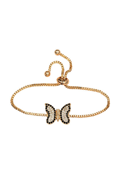 Bijuty سوار نسائي على شكل فراشة - لون ذهبي - (مع هدية مفاجئة)