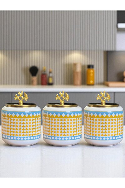 ferayhome Baharatlık 3 lü Oval Büyük Boy Kahve Köşesi Seti 1400 ml (Çay,Kahve...