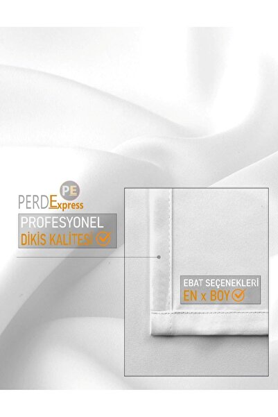 Perdexpress Beyaz Saten Güneşlik Perde - Fon ve Tül perdeler ile uyumlu, hazır ve kullanışlı.