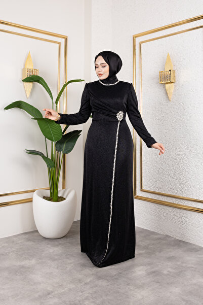 Elif Artar Pırıltı abiye siyah