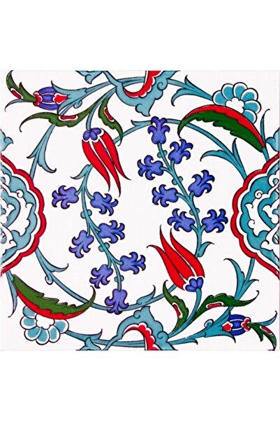 Armada Çini 20x20 Cm Ac 5 Iznik Dönence Çiçek Desenli Çini Karo