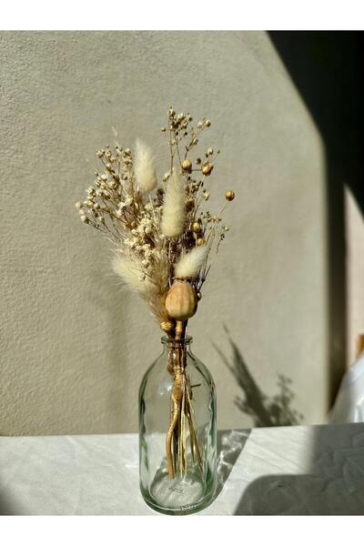 Mabeya باقة زهور في مزهرية زجاجية، ديكور منزلي بوهيمي، تقديم القهوة، (حجم الم...