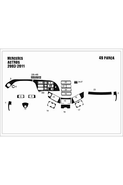 Marscockpitdesign مرسيدس أكتروس كونسول-توربيدو 2003-201 49 قطعة