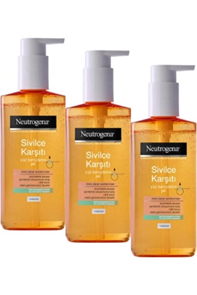 Neutrogena Sivilce Karşıtı Yüz Temizleme Jeli 200 Ml (3 Adet)
