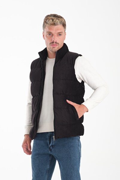 İLKCET MODA Чоловічий преміум-жилет з кадику, прямий крій