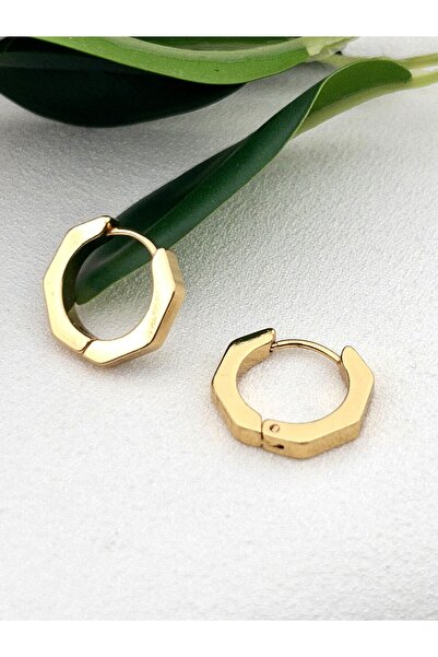 Siya Silver Unisex Geometrik Cerrahi Çelik Küpe - 1,8 cm