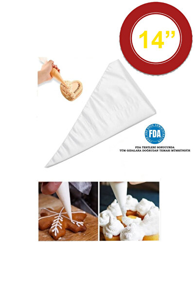 Ayver 100'lü Krema Sıkma Torbası Kullan At Krem Şanti Torbası Pasta Süsleme Yazı Yazma Torbası 14 "