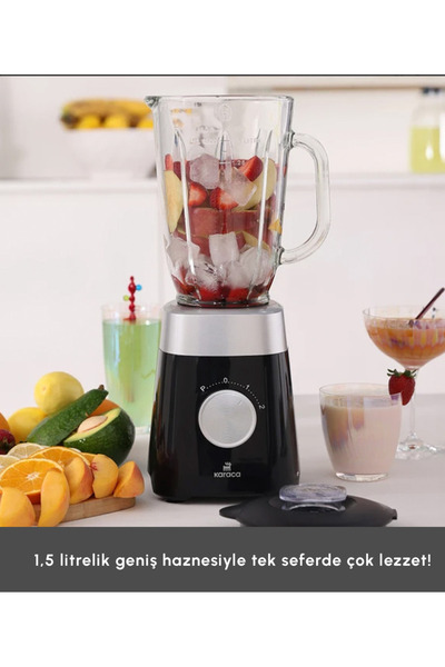 Karaca Buz Kırıcı 1,5 Lt CAM Sürahi Hazneli Pulse Özellikli Smoothie Blender 1000w