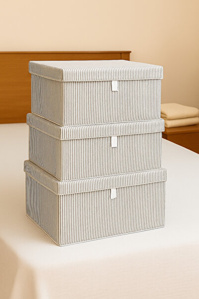 YELLOW STARY HOME DECOR 3'lü Mega Boy Kutu Hurç, Organizer Kutusu, Çok Amaçlı...