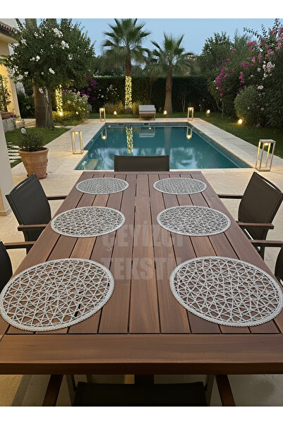 Çt Çeyizci Tekstil Supla, Krem Amerikan Servis 6lı Supla, 6 Adet Supla, 6lı Tabak Altlığı