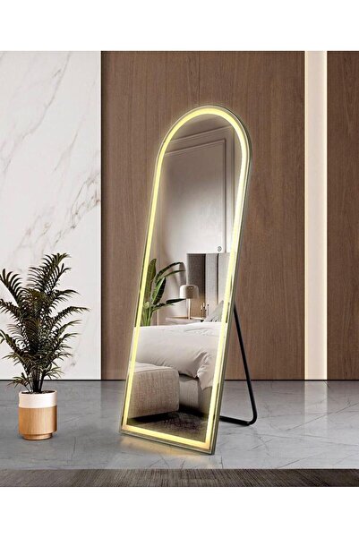 TELORANS DOKUNMATİK LEDLİ BOY AYNASI SELFİE AYNASI EKRU 160X60 (IŞIK BEYAZDIR )