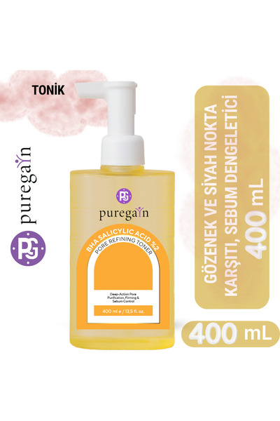 PUREGAIN Yağlı Ve Karma Cilt Salisilik Asit Tonik 400 ml