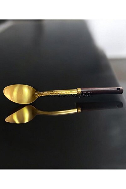 RENK YAPI RÜYASI Large Gold Ladle, 38 cm Spoon Ladle, Multi-Purpose Ladle for Presentation, Serving, Cooking, Stylish, Simple, High Quality.