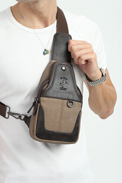 en deri Τσάντα ώμου με πολλαπλές θήκες από καμβά