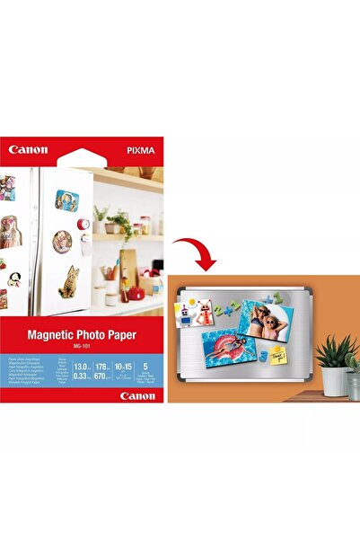 Canon Photo Paper 10 X 15 Cm 5 Sheets Magnetic Pixma Magnetic Photo Paper Mg-101