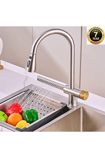 OEM Mutfak Evye Bataryası Şelaleli Yeni Tasarım Fiskiyeli Fonksiyonlu Mat Kro...