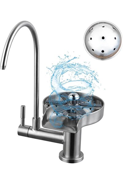 OEM Kitchen Sink Pressure Cup Washer Faucet and Purifier Faucet 2in1 Matte Chrome Nickel 7 Years Warranty