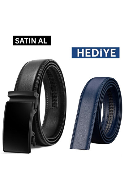 Bosskan Otomatik Tokalı Deliksiz Hakiki Deri Kemer / Yedek Kemer Hediye