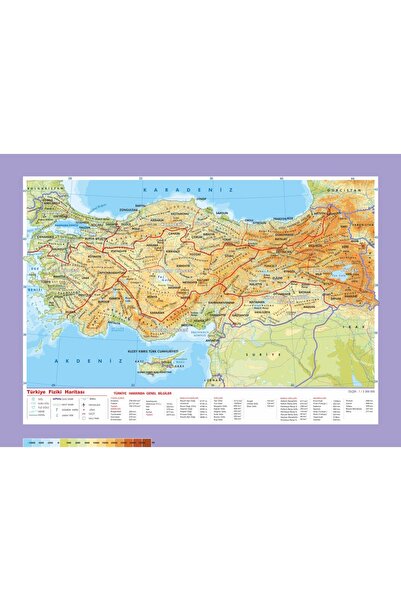 Gürbüz Yayınları A4 Kabartma Türkiye Fiziki Haritası