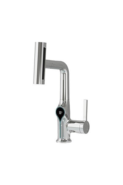 OEM Smart Digital Temperature Led Display Bathroom Sink Faucet with Elevator 4 Functions Imported 7 Years Warranty