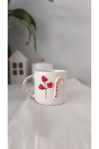 Handmade BASTON ŞEKER& KOKİNA DALI DETAYLI ELYAPIMI 180 ML DUBLE TÜRK KAHVESİ...