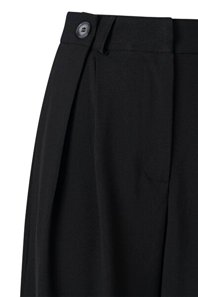 FACETTE Kadın Siyah Düğme Detay Yüksek Bel Palazzo Pantolon