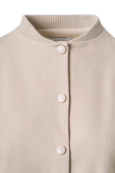 FACETTE Μπουφάν με λεπτομέρεια σε μπεζ πιέτες