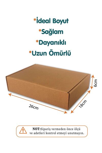 PackMai E-Ticaret Kargo Kutusu 26x18x6cm (10 ADET) Kraft-Kilitli-Hediye-Ürün