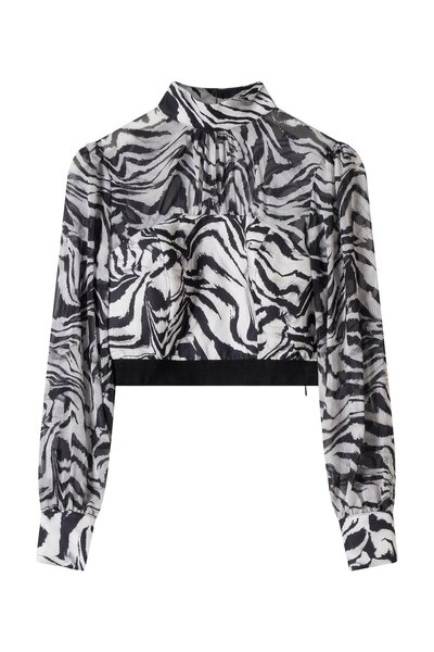 FACETTE Жіноча блуза з принтом зебри з шифону