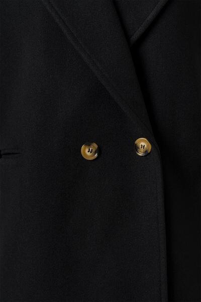 FACETTE Γυναικείο εποχιακό μαύρο κοντό παλτό