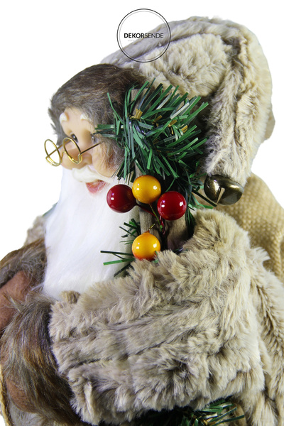 Dekorsende Γούνινος Άγιος Βασίλης Καφέ 45 εκ