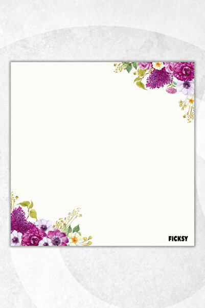 Ficksy مفكرة زهور - مقاس 9*9 سم - 50 ورقة - مفكرة - مذكرة - ورق ملاحظات - قائمة المهام - دفتر ملاحظات