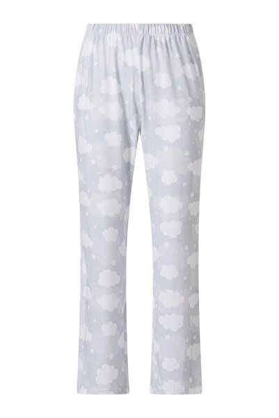 FACETTE Women's Gray Cloud Pattern T-Shirt Pants Pajama Set
