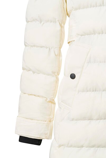 FACETTE Women's Ecru Hooded Snow Coat