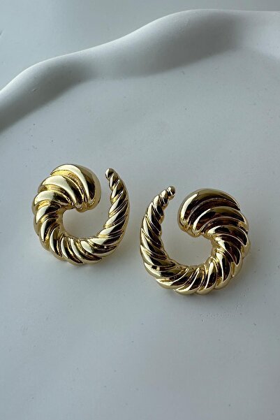FACETTE Gold Color Round Twist Women's Earrings