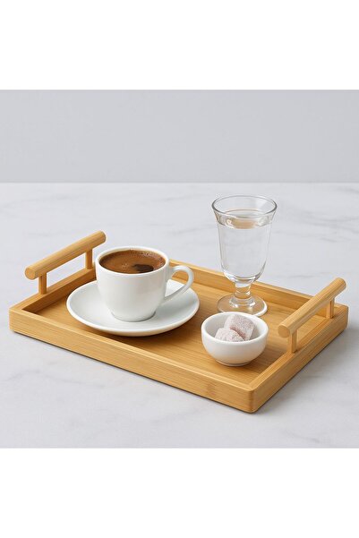 YzHome صينية تقديم مستطيلة صغيرة الحجم من الخيزران مقاس 35*24 سم