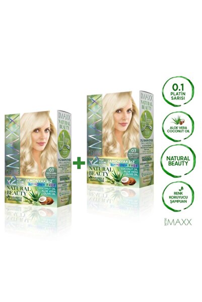 MAXX DELUXE 2'li Natural Beauty Amonyaksız Set Boya 0.1 Platin Sarısı