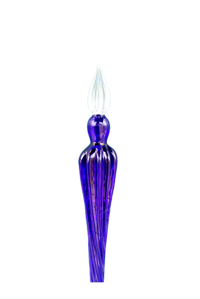 Sanathobi El yapımı cam dolma kalem, cam kalem, cam çizim kalemi,kaligrafi kalem-Gökyüzü mavisi