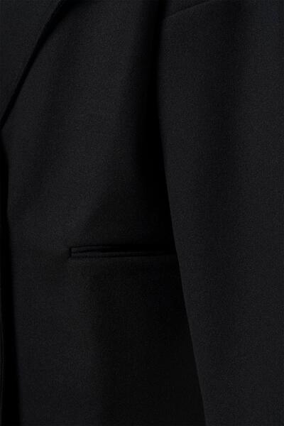 FACETTE Γυναικείο εποχιακό μαύρο κοντό παλτό