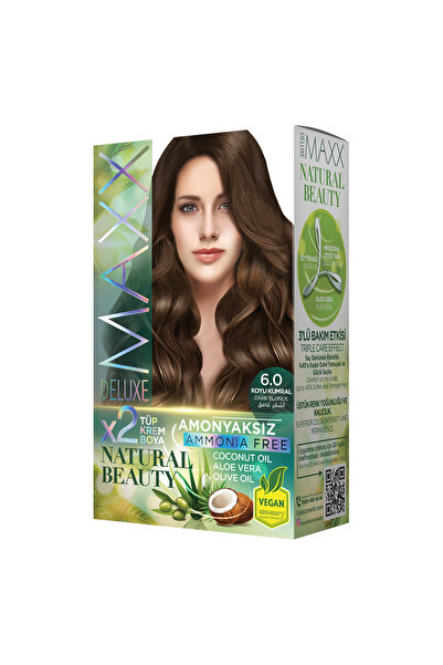 MAXX DELUXE Natural Beauty Amonyaksız Set Saç Boyası 6.0 Koyu Kumral