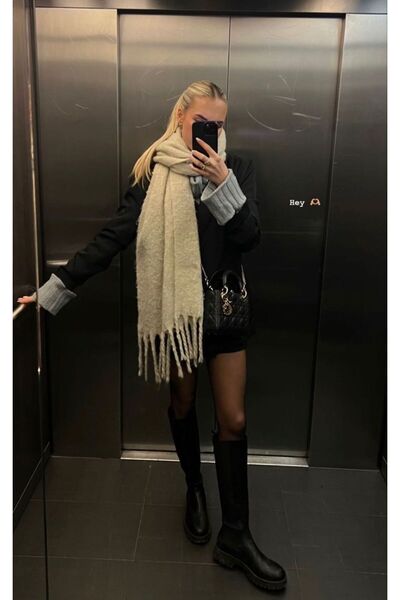 Goldmine Eșarfă unisex ușoară și umflată, cremă