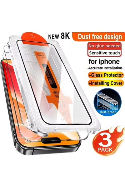 Choice9 واقي شاشة زجاجي عالي الدقة لهاتف iPhone 16 Pro Max، 3 قطع، واقي شاشة ...