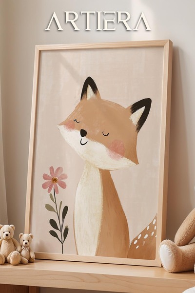 HİGUERA Happy Floral Fox Bohemian Baby Girl Διακόσμηση Παιδικού Δωματίου Ζωγρ...