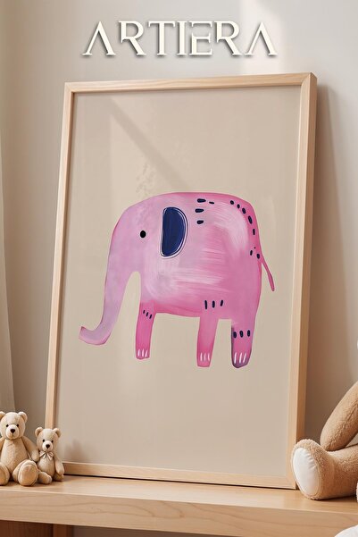 HİGUERA Ροζ Ελέφαντας - Διακόσμηση Κοριτσίστικου Δωματίου Εκλεκτικού Στιλ Ζωγ...