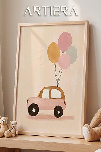 HİGUERA Šareni balon automobil boemska devojčica dekoracija dečije sobe drven...