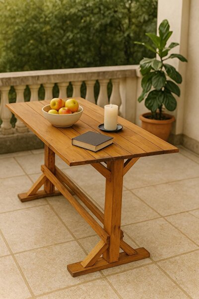 pinoxi Masif Ahşap Mutfak Masası Bahçe Masası