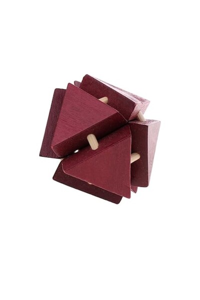 OEM Joc de logică IQ, puzzle de inteligență și răbdare, Casse-Tête din lemn roșu